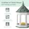 Glitzhome® 15.75" Metal Roof Wood Gazebo Tray Bird Feeder